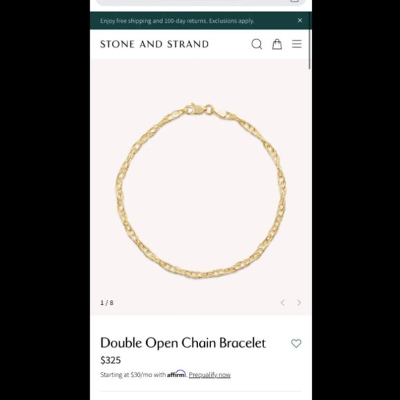 Stone and Strand Double Open Chain Bracelet 14k solid yellow gold - Picture 3 of 3